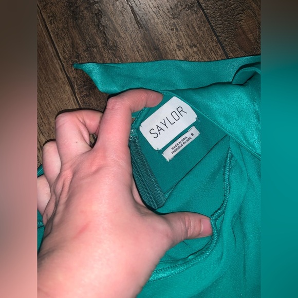 Green teal Halter Saylor Lucey Mini Dress S formal revolve silk party spring - Picture 4 of 8